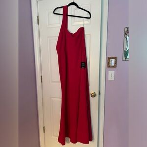 NWT Lulu’s hot pink one shoulder gown